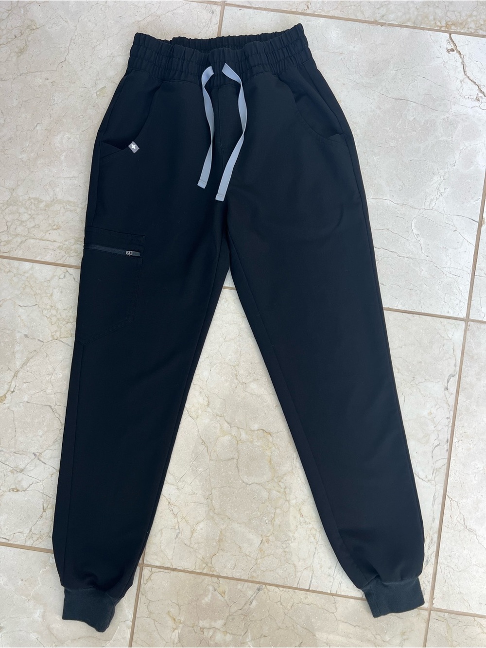 FIGS Zamora Jogger Scrub Pants Black Nurse Heathcare Medical Workwear Pants XXS
